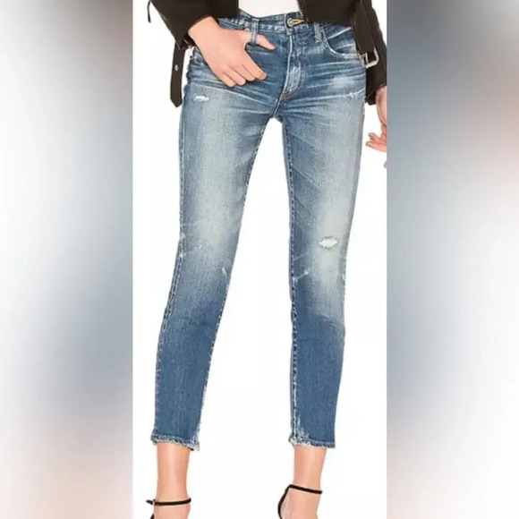 MOUSSY Vintage Velma Distressed Skinny Jeans Blue Size 27 - Picture 1 of 9